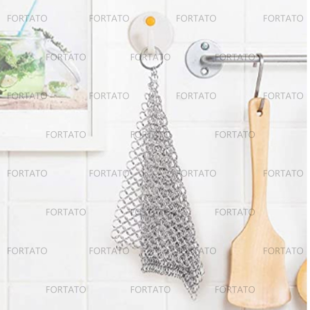 2 Ring Square 316LStainless Steel Chainmail Scrubber