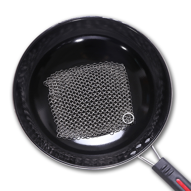 Cast Iron Cleaner Metal Scrubber with Hanging Ring 